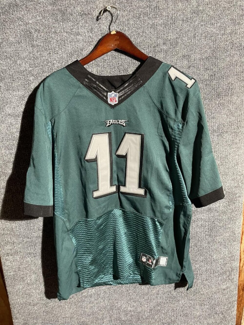 Philadelphia Eagles Football Jersey Mens 48 Green NFL Nike Carson Wentz On Field